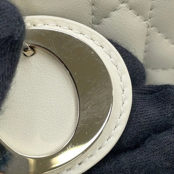 Dior Macrocannage Book Tote Size Small Calf Leather Latte White M1325OWHP_M030 - Picture 9 of 15